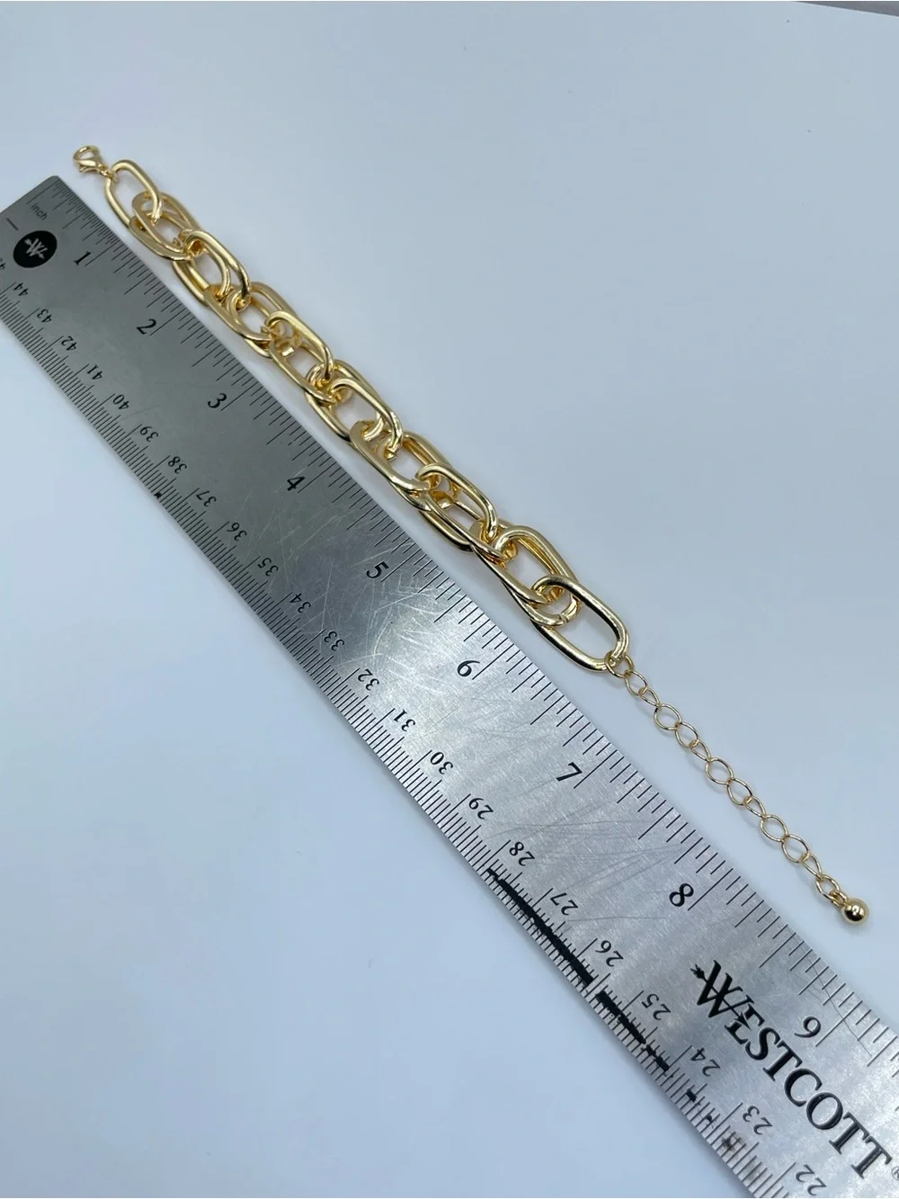 Gold Double Link Oval Chain Bracelet Chunky Statement Boho Glam